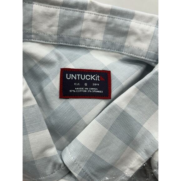 UNTUCKit Santa Marzi Shirt Womens Size 6 Blue Regular Fit Collar Button Down - Picture 6 of 8